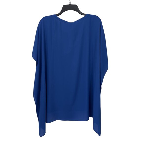 Chicos Blue Flowy V-Neck Tunic Top With Side Split Hem Design Size S/M - Picture 9 of 11